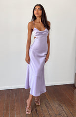 taleah lilac cut out maxi dress