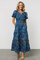 palmer tiered maxi dress | cobalt multi