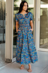 palmer tiered maxi dress | cobalt multi
