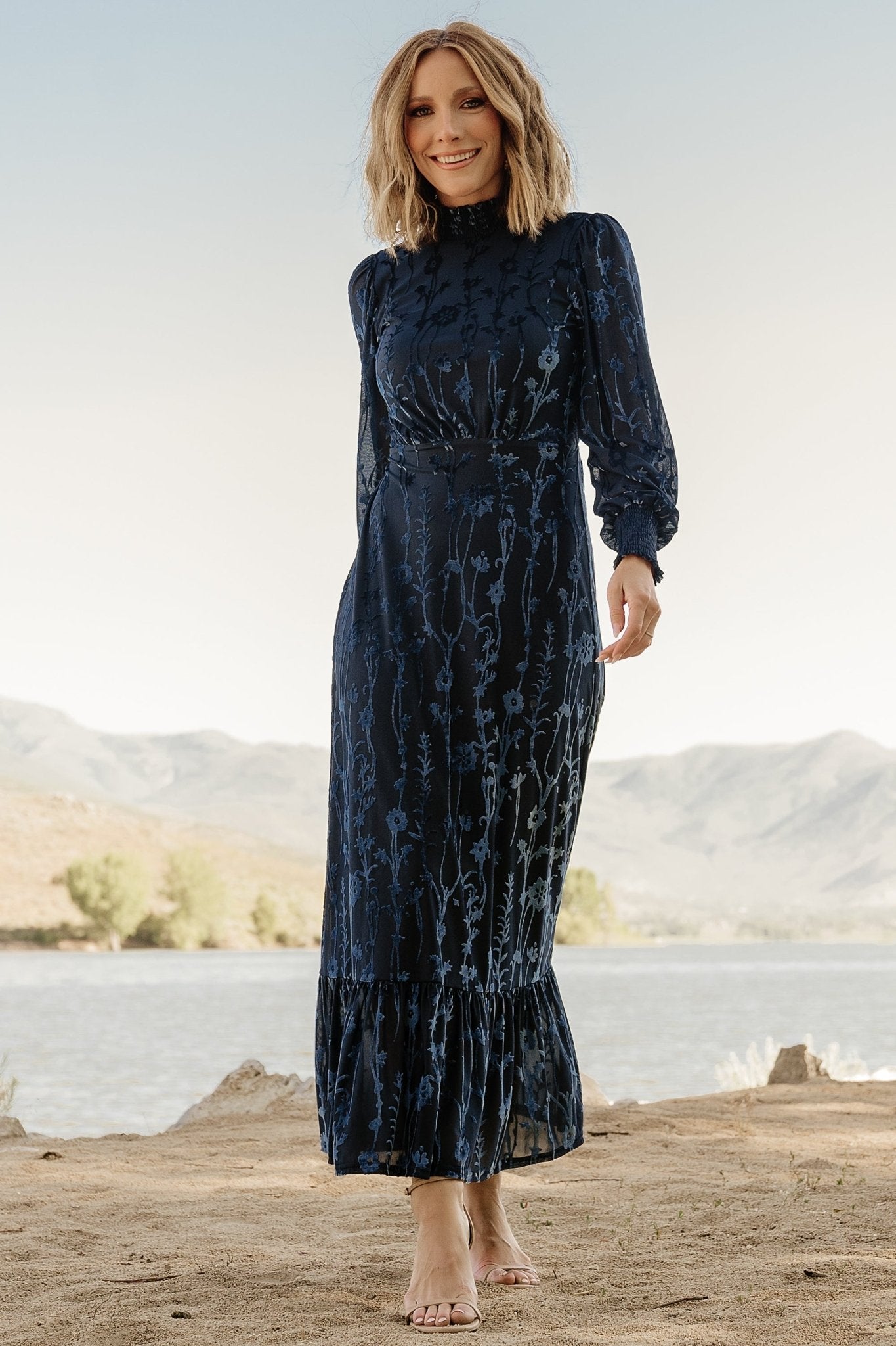 penelope velvet maxi dress | midnight blue