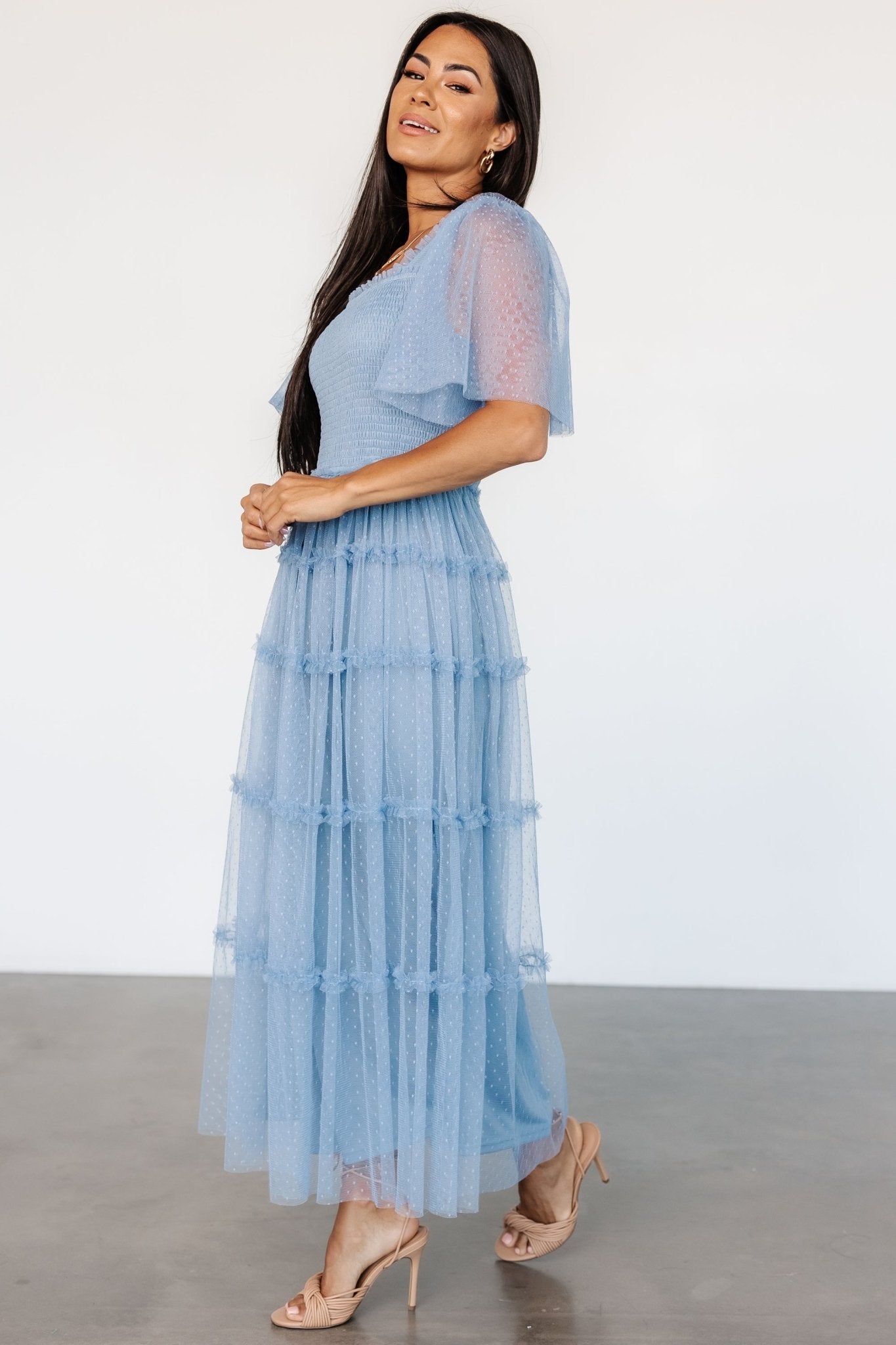 bexley tulle dress | dusty blue