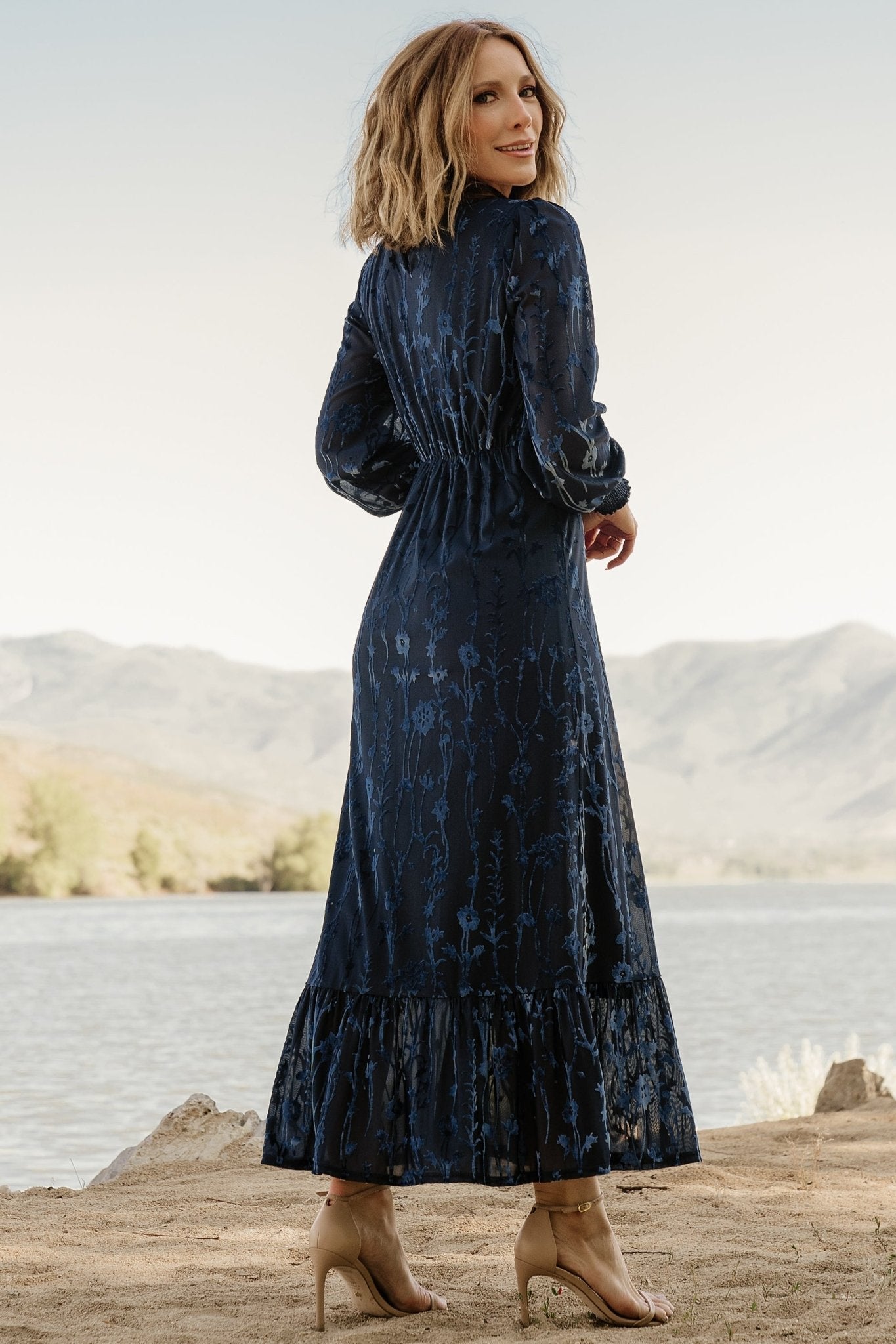 penelope velvet maxi dress | midnight blue